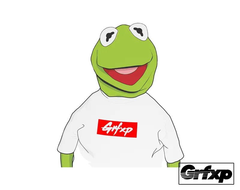 Grfxp Kermit (Supreme Style) Printed Sticker 1