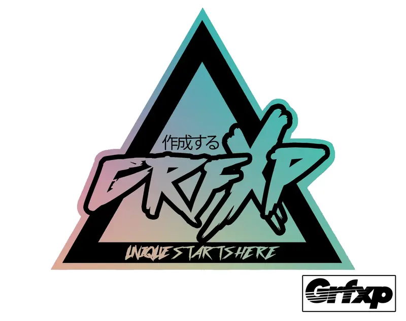 Grfxp Unique Starts Here Iridescent Triangle Printed Sticker 1