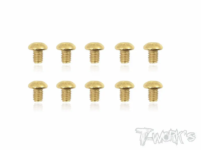 Gss-304B 3Mmx4mm Gold Plated Button Head Steel Screws（10Pcs.） 1