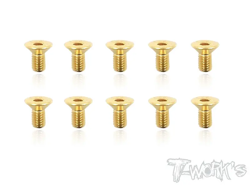 Gss-306C 3Mmx6mm Gold Plated Hex. Countersink Steel Screws（10Pcs.） 1