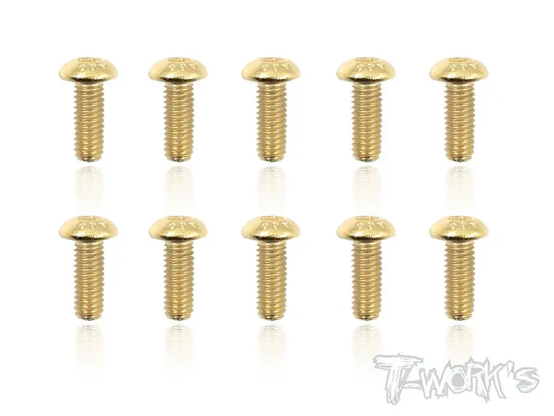 Gss-308B 3Mmx8mm Gold Plated Button Head Steel Screws（10Pcs.） 1