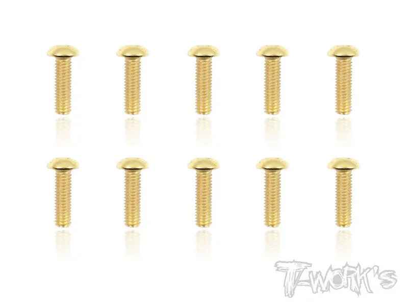 Gss-310B 3Mmx10mm Gold Plated Button Head Steel Screws（10Pcs.） 1