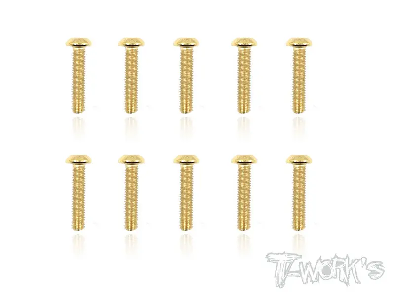 Gss-314B 3Mmx14mm Gold Plated Button Head Steel Screws（10Pcs.） 1