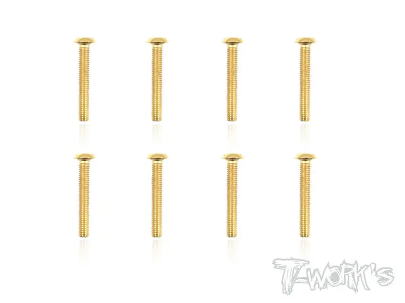 Gss-318B 3Mmx18mm Gold Plated Button Head Steel Screws（8Pcs.） 1
