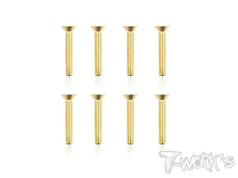 Gss-318C 3Mmx18mm Gold Plated Hex. Countersink Steel Screws（8Pcs.） 1