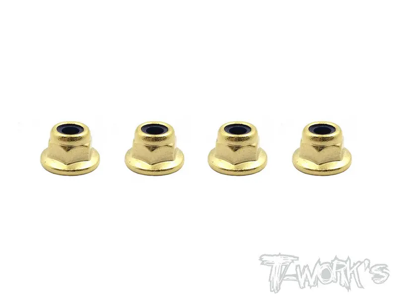 Gss-3Fln  Golden Plated Flat M3 Lock Nuts ( 4Pcs. ) 1
