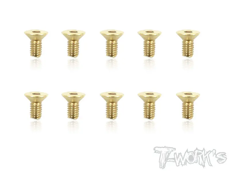 Gss-408C 4Mmx8mm Gold Plated Hex. Countersink Steel Screws（10Pcs.） 1