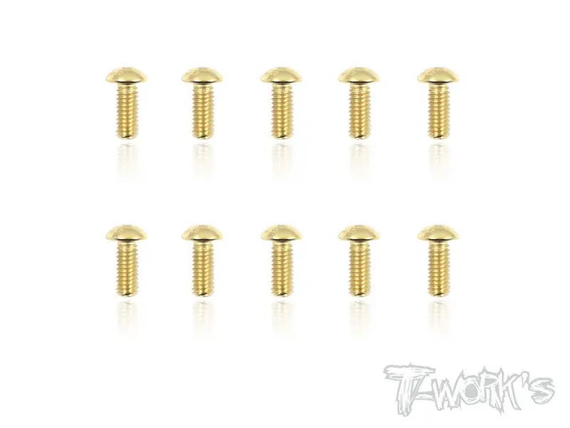 Gss-410B 4Mmx10mm Gold Plated Button Head Steel Screws（10Pcs.） 1
