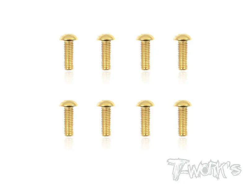 Gss-412B 4Mmx12mm Gold Plated Button Head Steel Screws（8Pcs.） 1