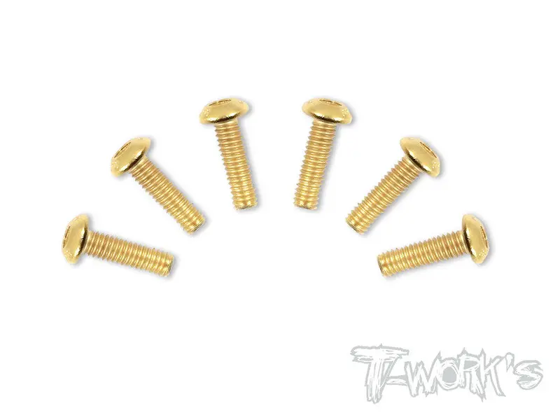 Gss-414B 4Mmx14mm Gold Plated Button Head Steel Screws（6Pcs.） 1