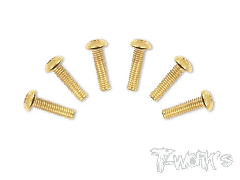 Gss-416B 4Mmx16mm Gold Plated Button Head Steel Screws（6Pcs.） 1