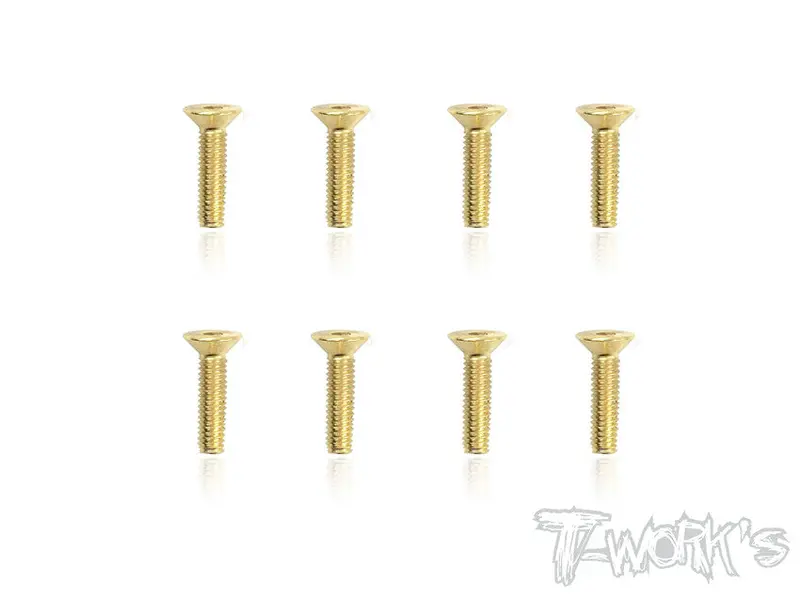 Gss-416C 4Mmx16mm Gold Plated Hex. Countersink Steel Screws（8Pcs.） 1