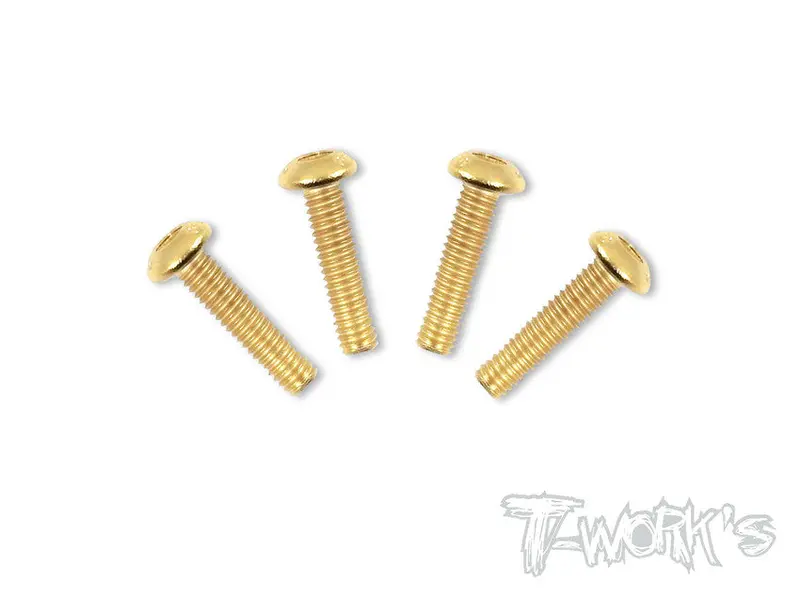Gss-418B 4Mmx18mm Gold Plated Button Head Steel Screws（4Pcs.） 1