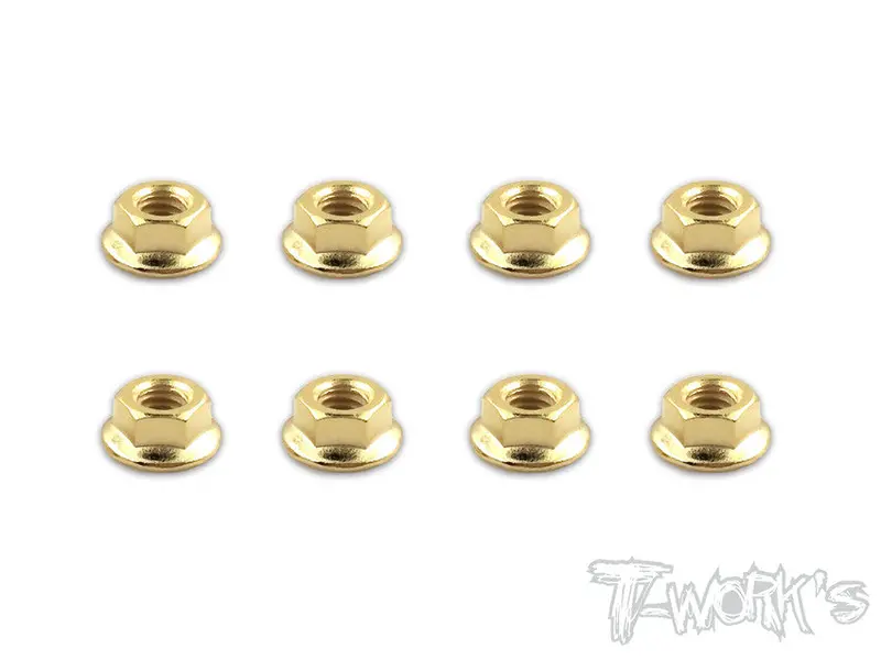 Gss-4Sn Gold Plated Serrated M4 Wheel Steel Nuts ( 8 Pcs.） 1