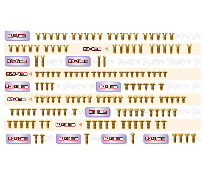 Gss-750E	Gold Plated Steel Screw Set 151Pcs. ( For Serpent 750E Natrix ) 1