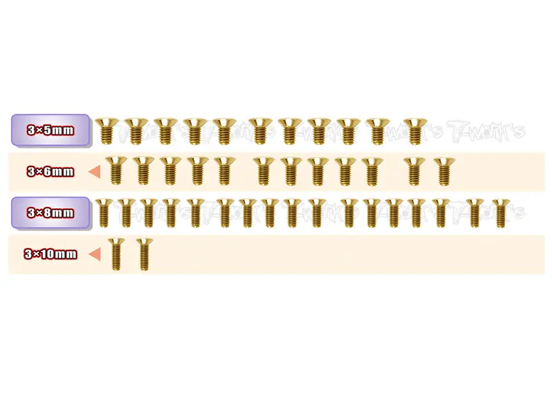 Gss-A800r-B	  Gold Plated Steel Screw Set( Bottom )42Pcs. ( For Awesomatix A800r ) 1