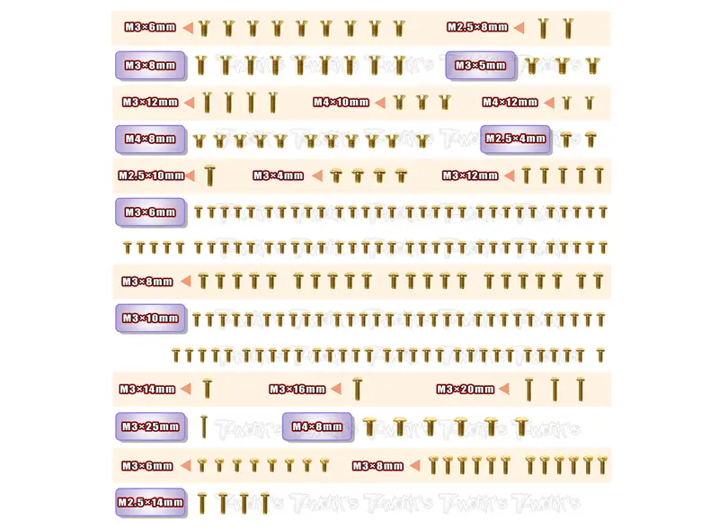 Gss-Cpgt	 Gold Plated Steel Screw Set 235Pcs.( For Capricorn Gt  ) 1