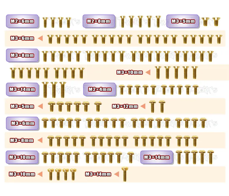 Gss-If15-Ii   Gold Plated Steel Screw Set 144Pcs. ( For Infinity If15-Ii ) 1