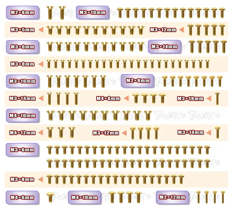 Gss-If18-2 Gold Plated Steel Screw Set 186Pcs. ( For Infinity If18-2 ) 1