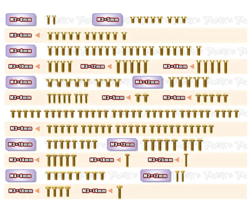 Gss-If18-3　　Gold Plated Steel Screw Set 181Pcs.( For Infinity If18-3 ) 1