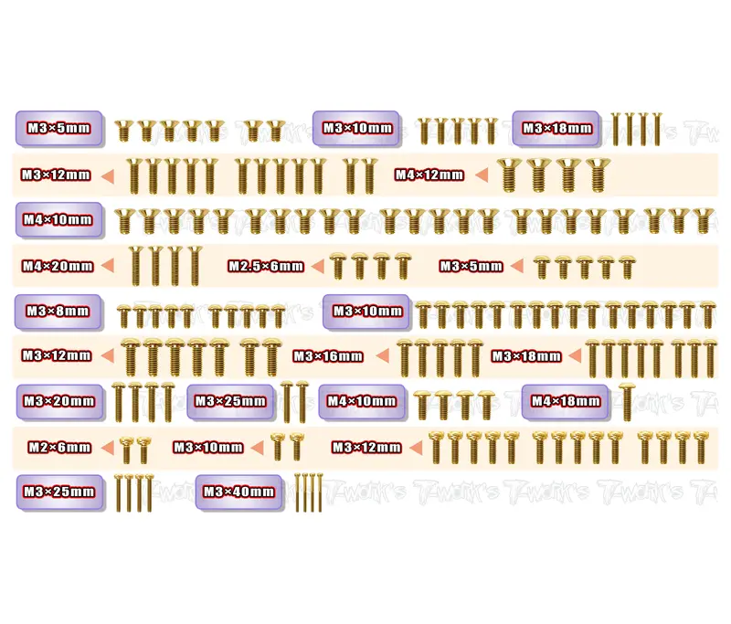 Gss-Ix5b	Gold Plated Steel Screw Set 151Pcs. ( For Hong Nor Ix5b ) 1