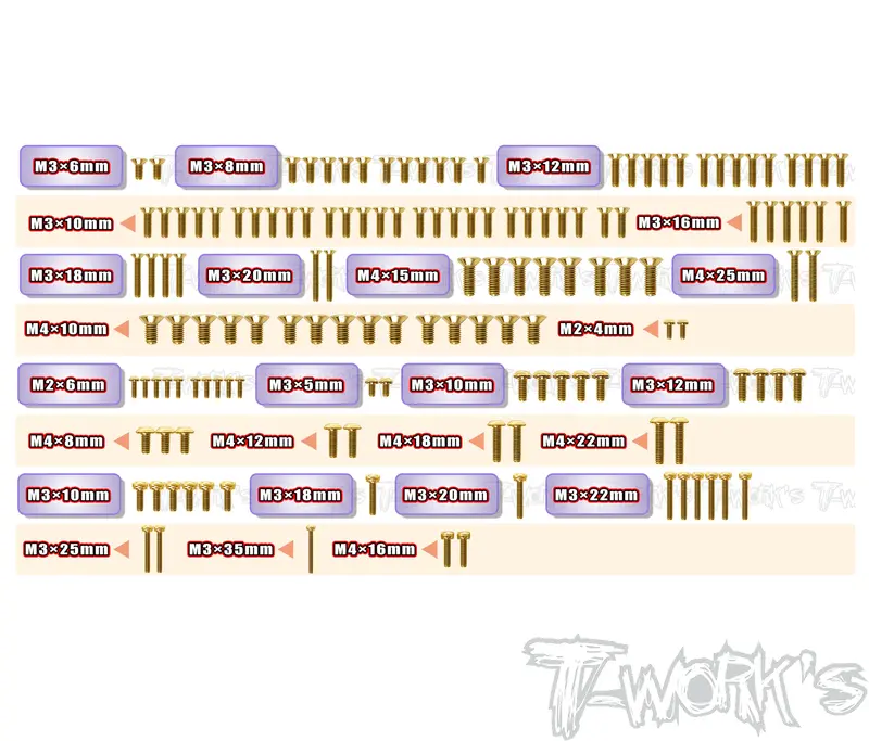 Gss-Mp10te	Gold Plated Steel Screw Set 142Pcs. ( For Kyosho Mp10te ) 1