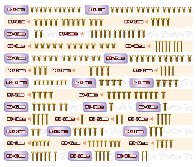 Gss-N1e   Gold Plated Steel Screw Set 204Pcs. ( For Agama N1e ) 1