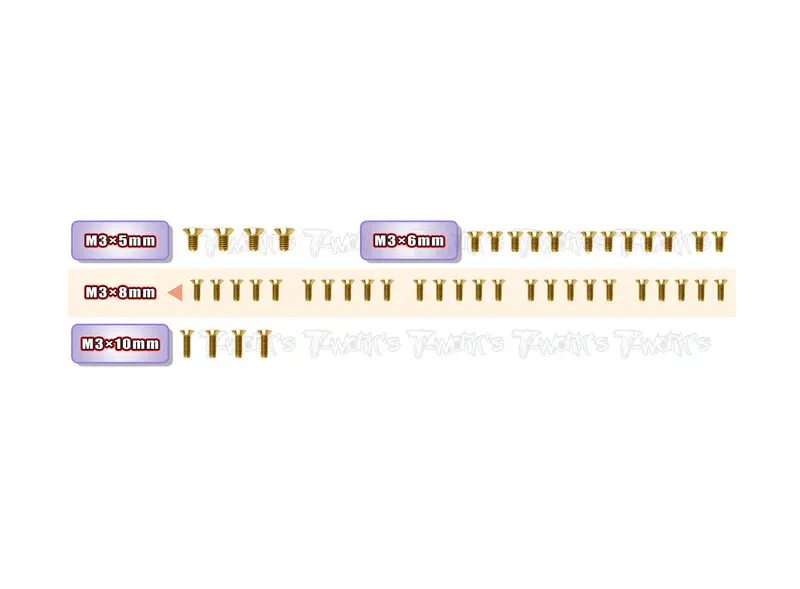 Gss-Nt1'23-B	  Gold Plated Steel Screw Set( Bottom ) 45Pcs. ( For Xray Nt1 2023 ) 1