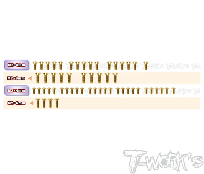 Gss-Rc28	Gold Plated Steel Screw Set 56Pcs. ( For Team Associated Rc28 ) 1