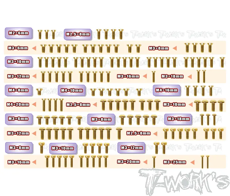 Gss-Sbx4	Gold Plated Steel Screw Set 142Pcs. ( For Wirc Sbx4  ) 1