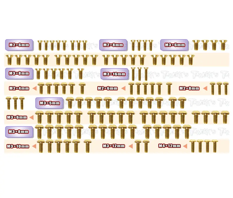 Gss-Tc10-3   Gold Plated Steel Screw Set 121Pcs.( For Axon Tc10/3 ) 1