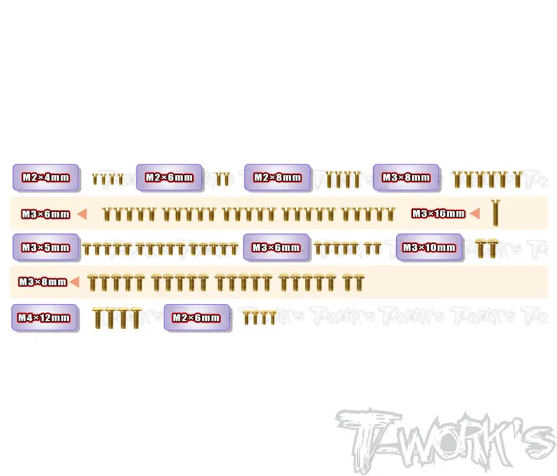Gss-Tc10-4   Gold Plated Steel Screw Set 96Pcs.( For Axon Tc10/4 ) 1