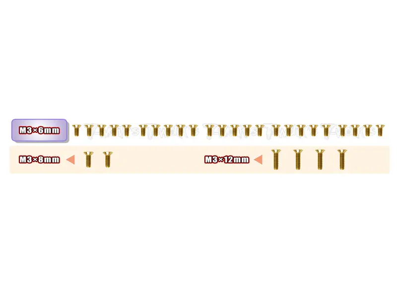Gss-X20'23-B	Gold Plated Steel Screw Set( Bottom ) 30Pcs. ( For Serpent X20 2023） ) 1