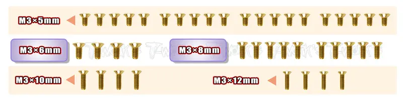 Gss-X4'23-B	Gold Plated Steel Screw Set( Bottom )42Pcs. ( For Xray X4 2023 ) 1
