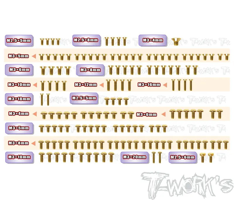 Gss-X4'26-G 	 Gold Plated Steel Screw Set 149Pcs. ( For Xray X4'26 Graphite-Spec Car ) 1
