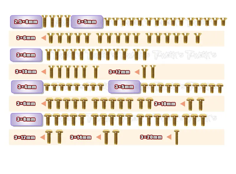 Gss-X4f'24	Gold Plated Steel Screw Set 110Pcs. ( For Xray X4f 2024 ) 1