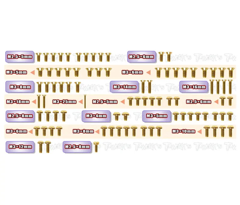 Gss-Xp10 	 Gold Plated Steel Screw Set 86Pcs. ( For Xray Xp10/X10'26 ) 1