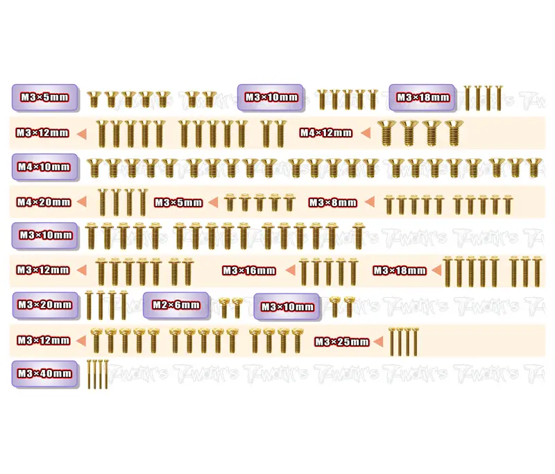 Gssu-Ix5b	Gold Plated Steel Ufo Screw Set  140Pcs. ( For Hong Nor Ix5b ) 1
