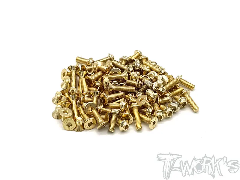 Gssu-T4'21 Gold Plated Steel Ufo Screw Set 117Pcs. ( For Xray T4'21 ) 1