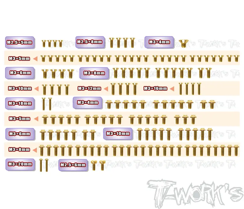 Gssu-X4'26-G 	 Gold Plated Steel Ufo Screw Set 145Pcs. ( For Xray X4'26 Graphite-Spec Car ) 1