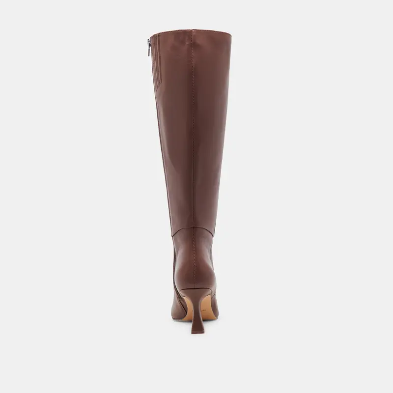 Gyra Extra Wide Calf Boots Chocolate Leather 11