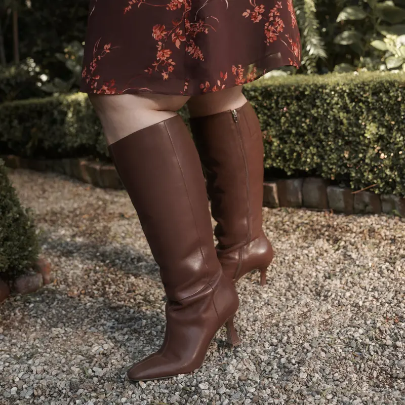 Gyra Extra Wide Calf Boots Chocolate Leather 4