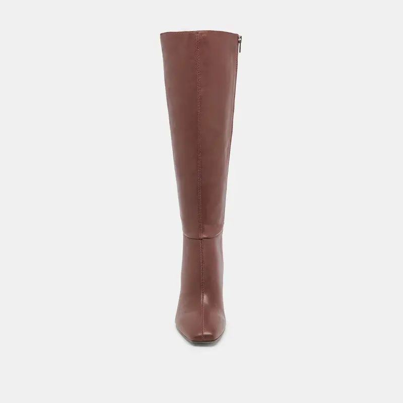 Gyra Wide Calf Boots Chocolate Leather 10