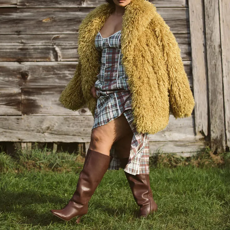 Gyra Wide Calf Boots Chocolate Leather 4