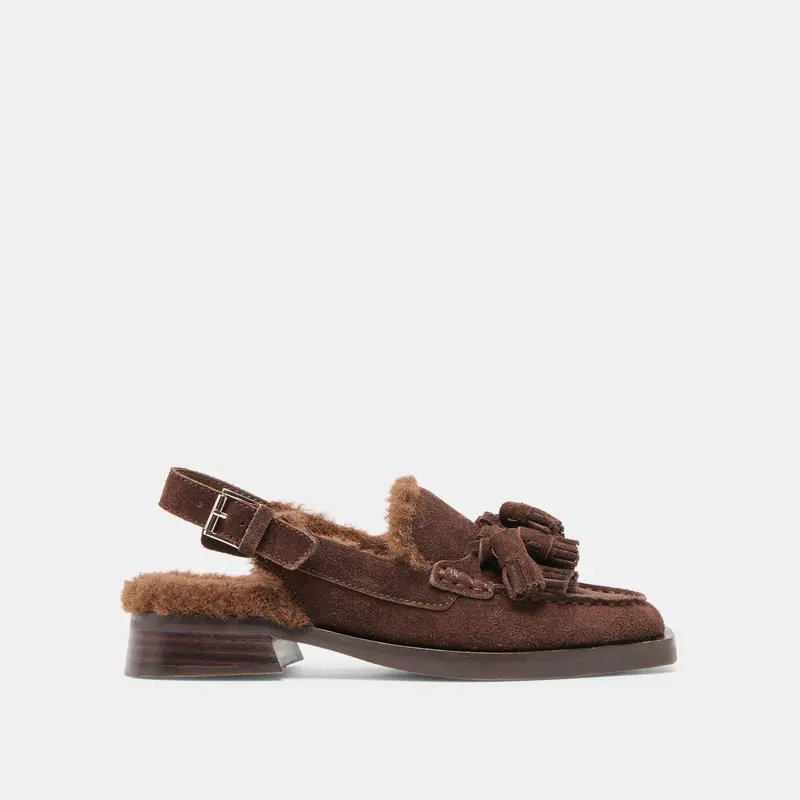 Hamlit Plush Loafers Dk Brown Suede 1