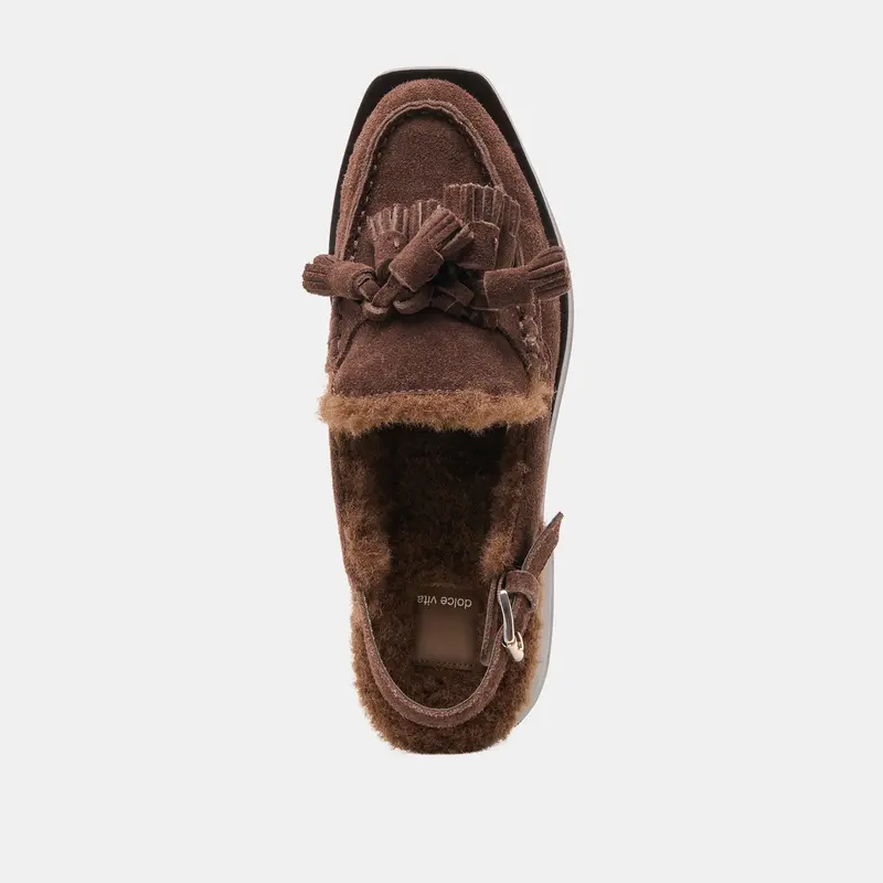 Hamlit Plush Loafers Dk Brown Suede 10