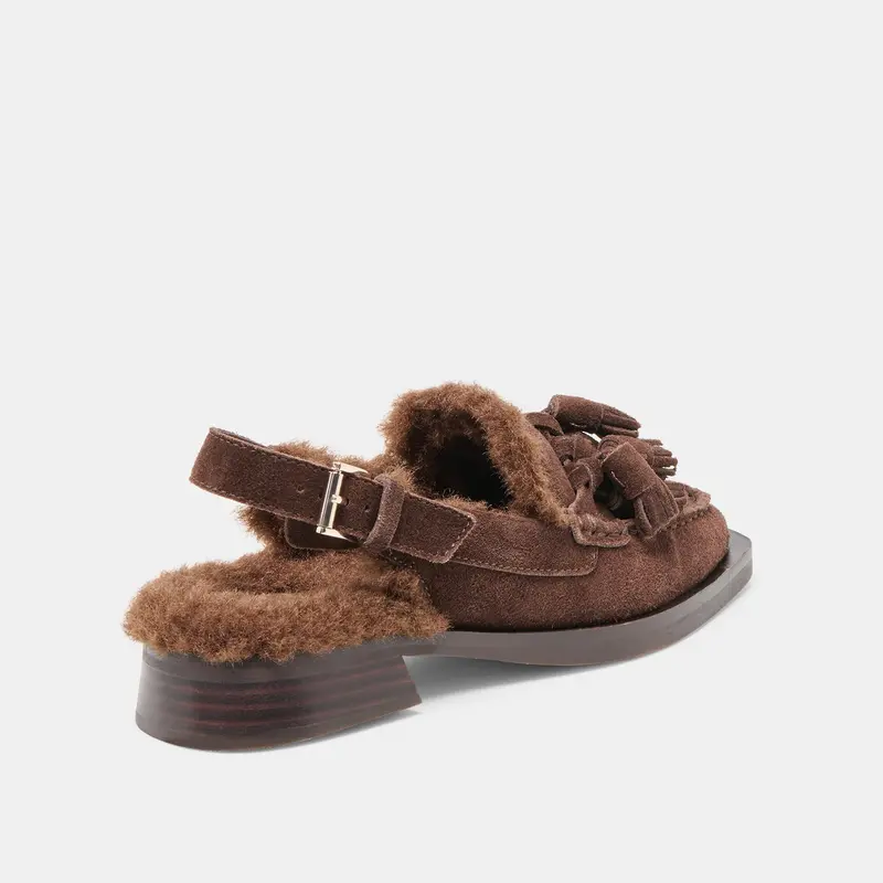 Hamlit Plush Loafers Dk Brown Suede 5