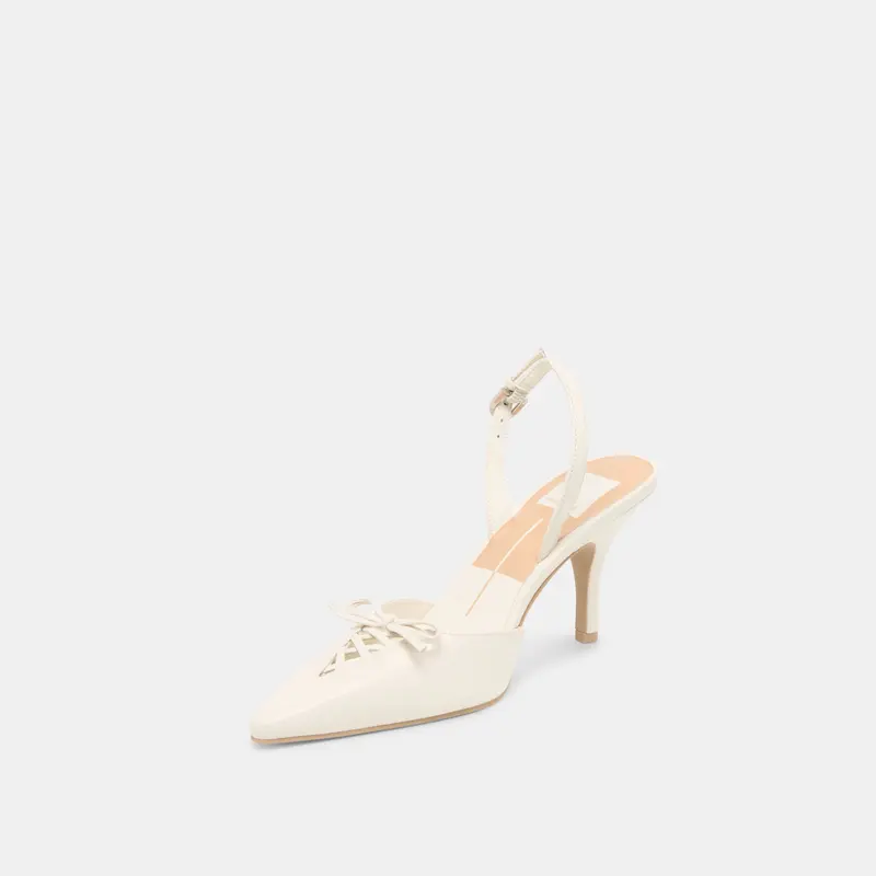 Hamya Heels White Leather 7