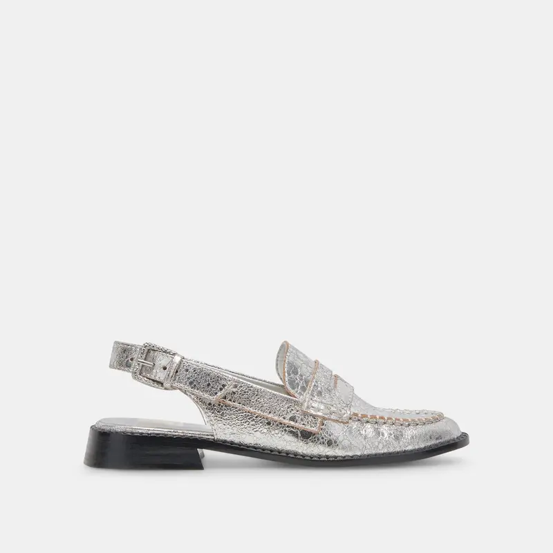 Hardi Wide Loafers Silver Crackled Leather - Re:Vita 1