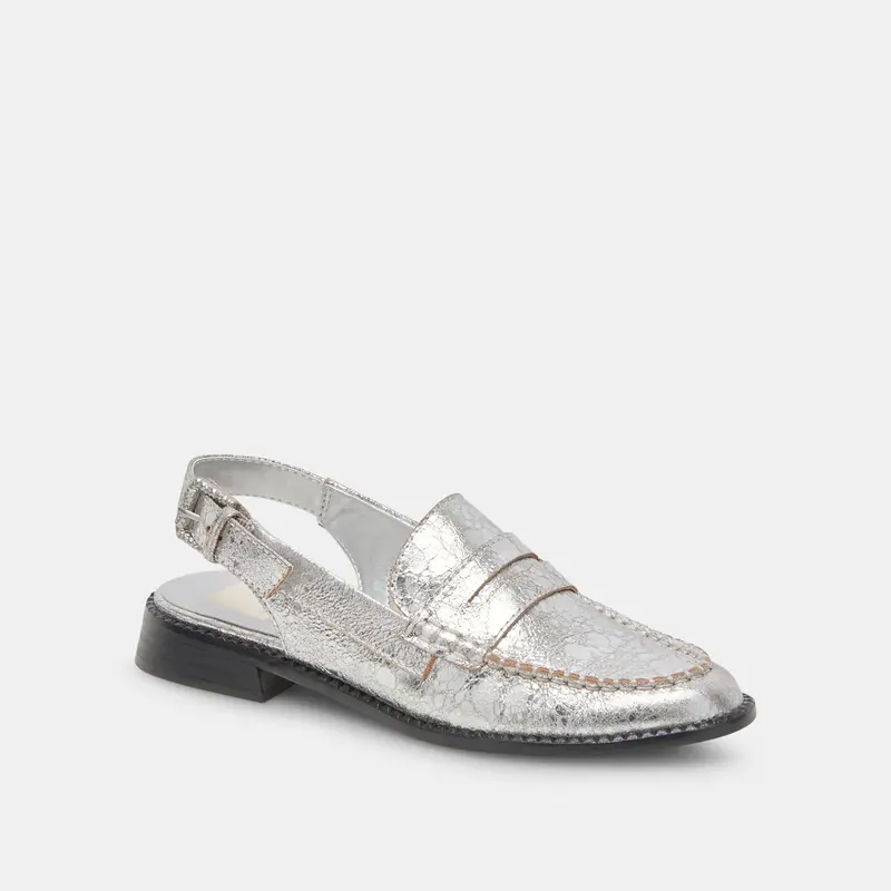 Hardi Wide Loafers Silver Crackled Leather - Re:Vita 2